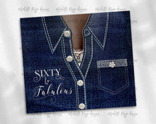 Load image into Gallery viewer, Denim Jacket Diamonds Pearls and Lace Sixty and Fabulous