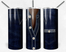 Load image into Gallery viewer, Denim Jacket Diamonds and Pearls