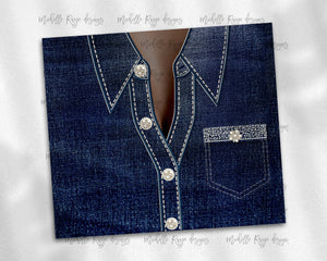 Denim Jacket Diamonds and Pearls