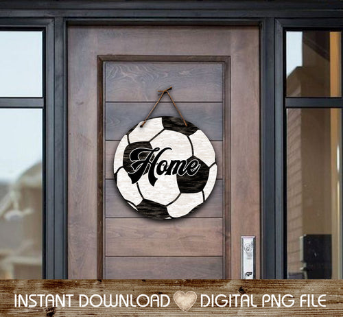 Door Hanger Wood Soccerball