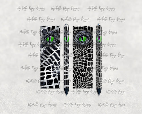 Black Silver Dragon Epoxy and Waterslide Pen Wraps