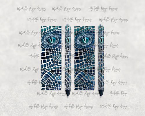 Blue White Dragon Epoxy and Waterslide Pen Wraps