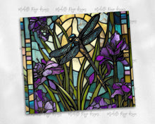 Load image into Gallery viewer, Floral Dragonfly Stained Glass