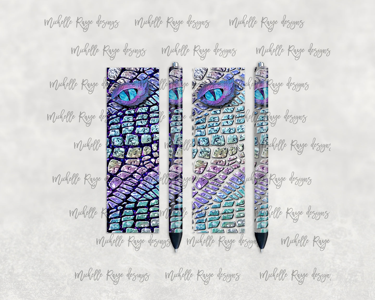 Holographic Dragon Epoxy and Waterslide Pen Wraps