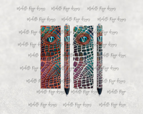 Orange Blue Dragon Epoxy and Waterslide Pen Wraps