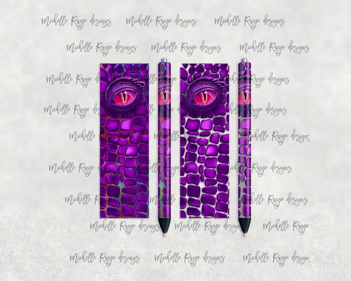 Dragon Scale Purple Epoxy and Waterslide Pen Wraps