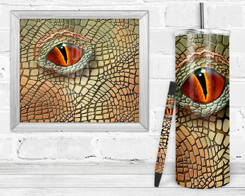 Earth Tones Dragon Epoxy and Waterslide Pen Wrap and Tumbler Combo