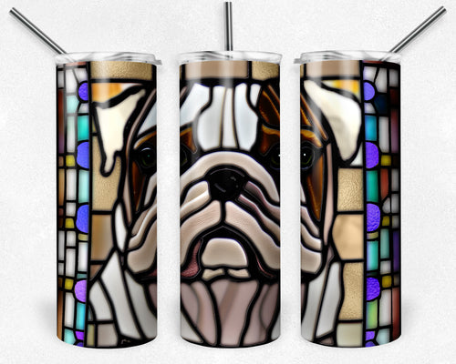 English Bulldog Stained Glass