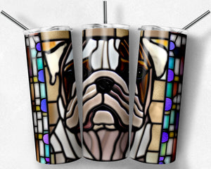 English Bulldog Stained Glass