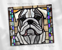 Load image into Gallery viewer, English Bulldog Stained Glass grey