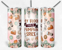 Load image into Gallery viewer, My Blood Type is Pumpkin Spice Fall Doodles