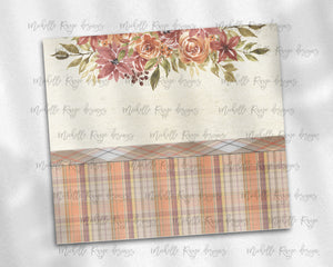 Fall Plaid Watercolor Floral Blank