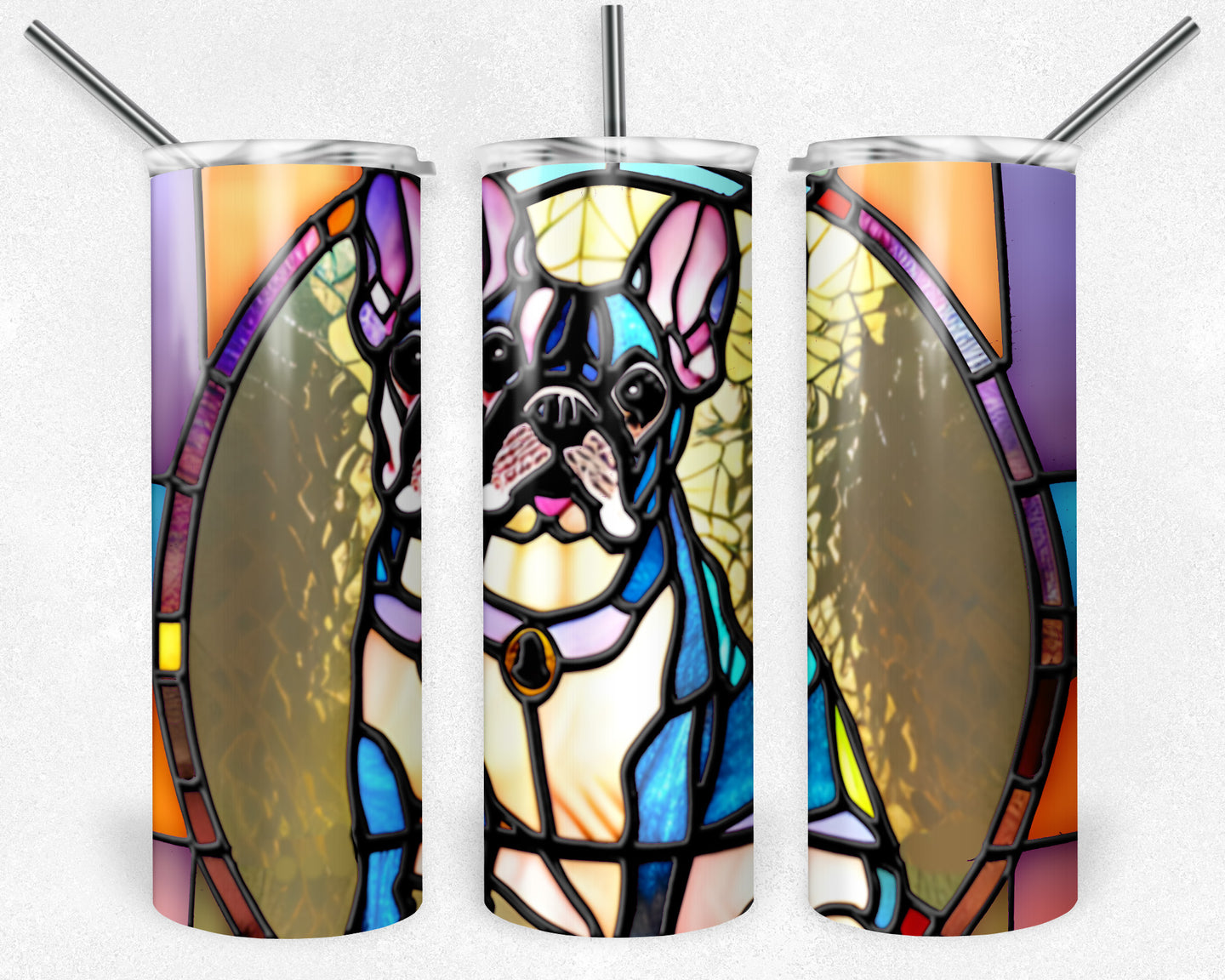 French Bulldog Stained Glass