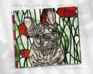 French Bulldog - Tan with Blue Eyes - Dog Stained Glass