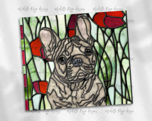 French Bulldog - Tan with Brown Eyes - Dog Stained Glass