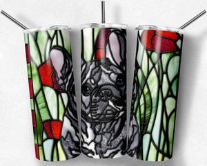 French Bulldog - Blue Merle with Blue Eyes - Dog Stained Glass