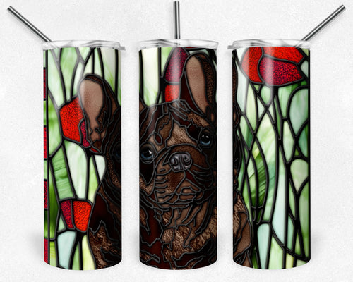French Bulldog - Brindle with Blue Eyes - Dog Stained Glass