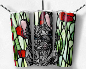 French Bulldog - Grey with Blue Eyes - Dog Stained Glass