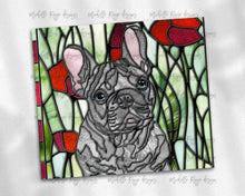 Load image into Gallery viewer, French Bulldog - Grey with Blue Eyes - Dog Stained Glass