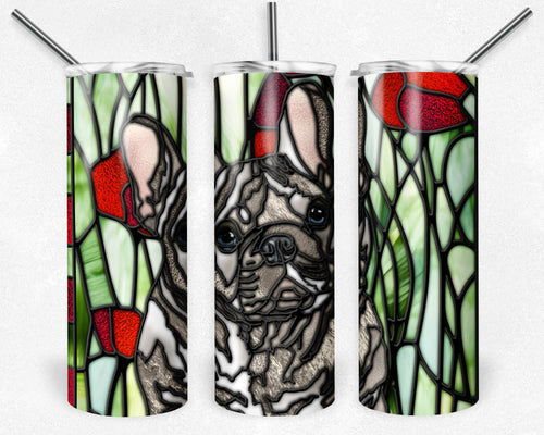 French Bulldog - Tan Merle with Blue Eyes - Dog Stained Glass
