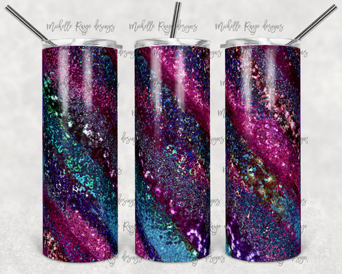 Fuchsia and Teal Glitter Milky Way