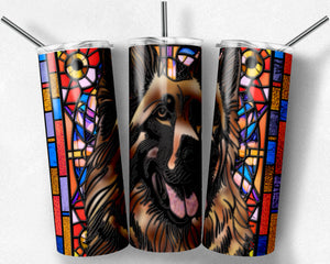 German Shepherd Dog Stained Glass