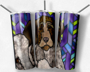 German Wirehaired Pointer Dog Stained Glass