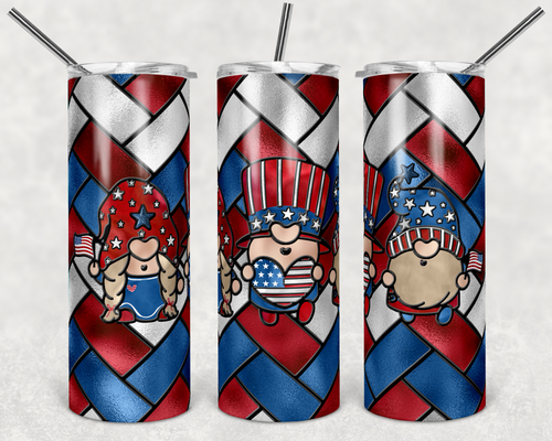 4th of July Stained Glass Gnomes