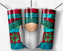 Load image into Gallery viewer, Red, Teal, and Green Snowflake Sweater Gnome Stained Glass