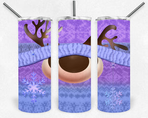 Christmas Knit Reindeer Purple and Periwinkle