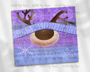 Christmas Knit Reindeer Purple and Periwinkle