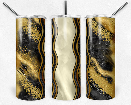 Gold and Black Milky Way with Stained Glass Border Blank