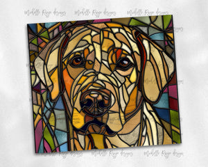 Yellow golden Lab Dog Stained Glass