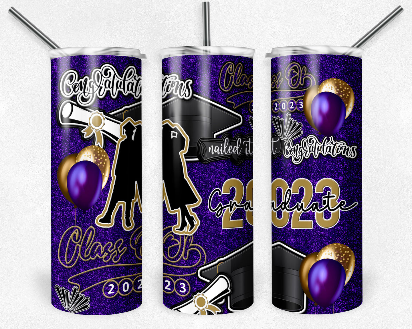 Purple Gold 2023 Graduation Burst