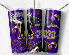 Load image into Gallery viewer, Purple Gold 2023 Graduation Burst glitter