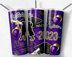 Purple Gold 2023 Graduation Burst glitter