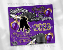 Load image into Gallery viewer, Purple Gold 2023 Graduation Burst glitter