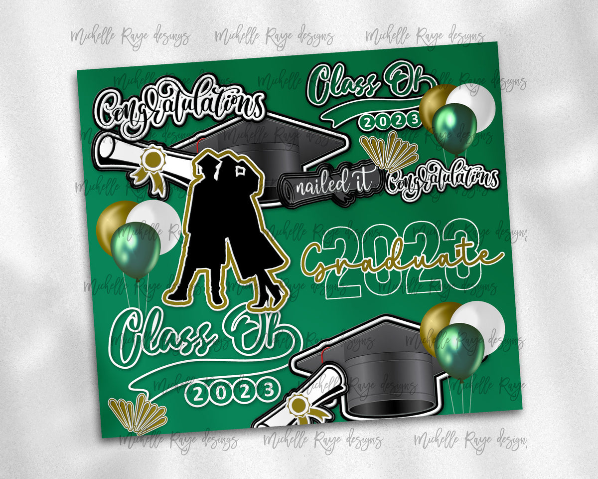 Green and Gold 2023 Graduation Burst – Michelle Raye Designs