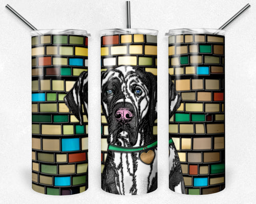 Great Dane - Harlequin -  Dog Stained Glass