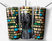 Load image into Gallery viewer, Great Dane with Striking Blue Eyes Dog Stained Glass