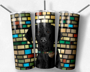 Great Dane - Black -  Dog Stained Glass