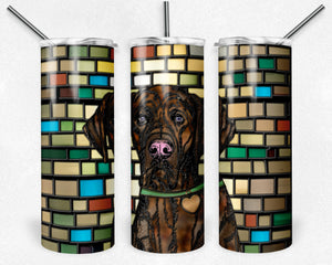 Great Dane - Brindle -  Dog Stained Glass