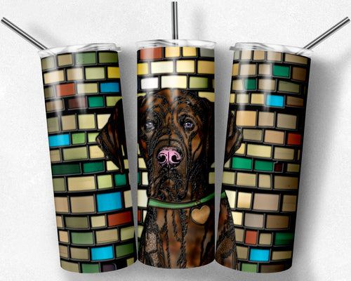 Great Dane - Brindle -  Dog Stained Glass