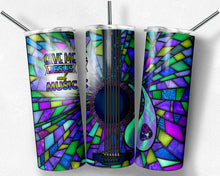 Load image into Gallery viewer, Purple and Teal Guitar Stained Glass, Give Me Jesus and Music