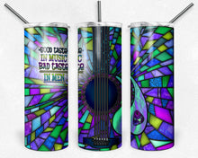 Load image into Gallery viewer, Purple and Teal Guitar Stained Glass, Good Taste in Music, Bad Taste in Men