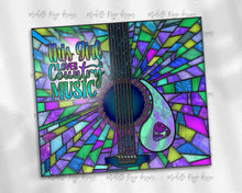 Load image into Gallery viewer, Purple and Teal Guitar Stained Glass, This Girl Loves Country Music