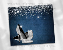 Load image into Gallery viewer, High Heels with Denim and Diamonds