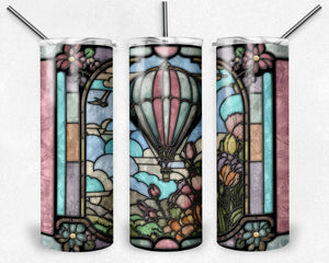 Pastel Hot Air Balloon Stained Glass