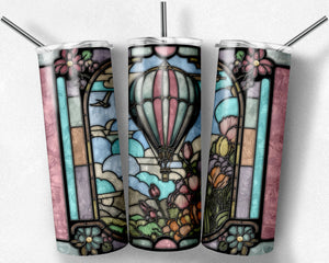 Pastel Hot Air Balloon Stained Glass
