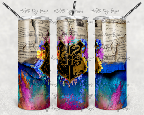 HP School Crest with Book Pages and Ink